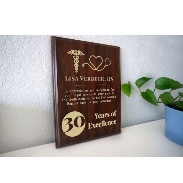 Prestigious Nurse Retirement Award, a symbol of achievement and a thoughtful nurse retirement gift