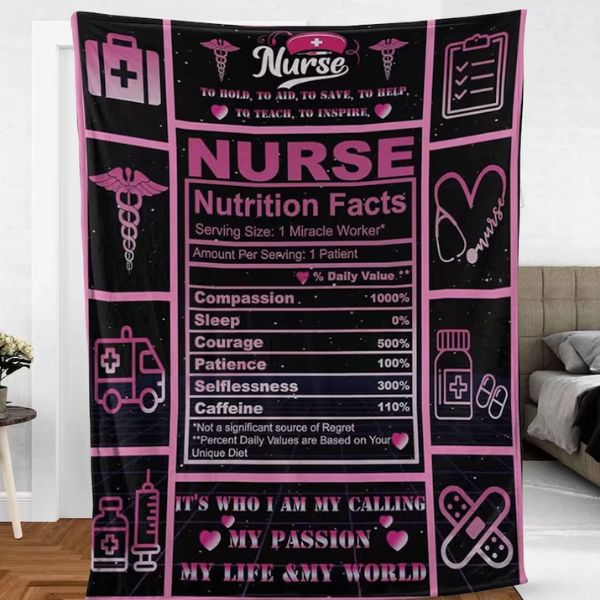 Nurse Themed Blanket, a cozy and themed gift for nurses to stay warm and comforted.
