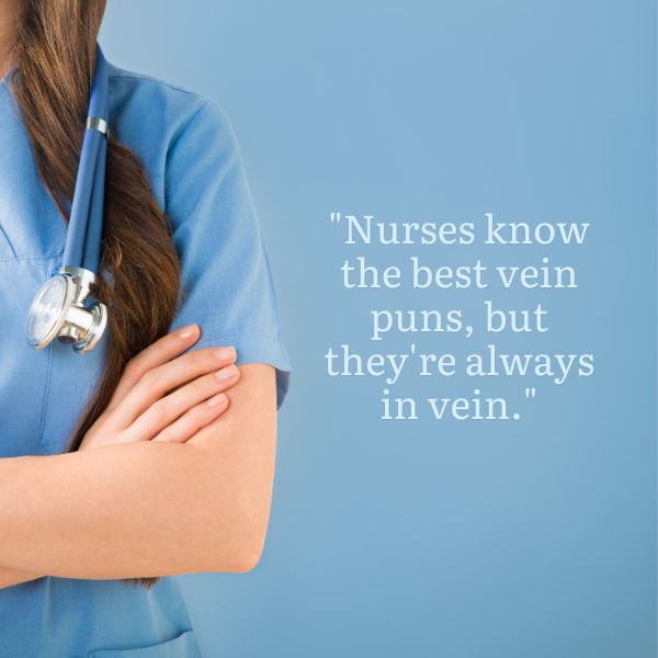 A humorous take on nursing with a stethoscope and nurse uniform, showcasing a witty joke.