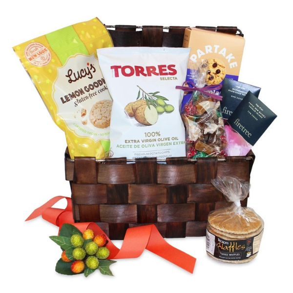 Nut-Free Holiday Gift Basket offers a delightful selection for those with nut allergies.