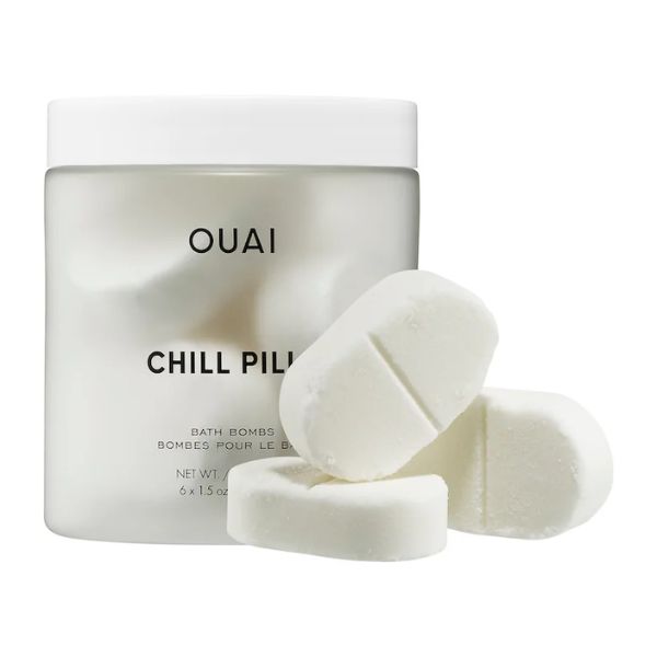 OUAI Chill Pills Bath Bombs, a soothing Valentine gift for wives, for a luxurious bath experience.