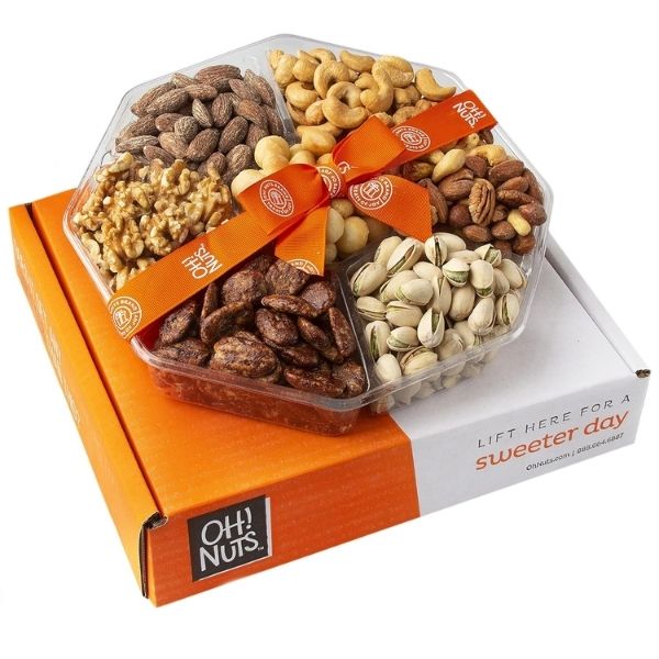 Elevate snack time with Oh! Nuts Gourmet Nut Gift Box, a delicious choice for teacher valentine gifts.