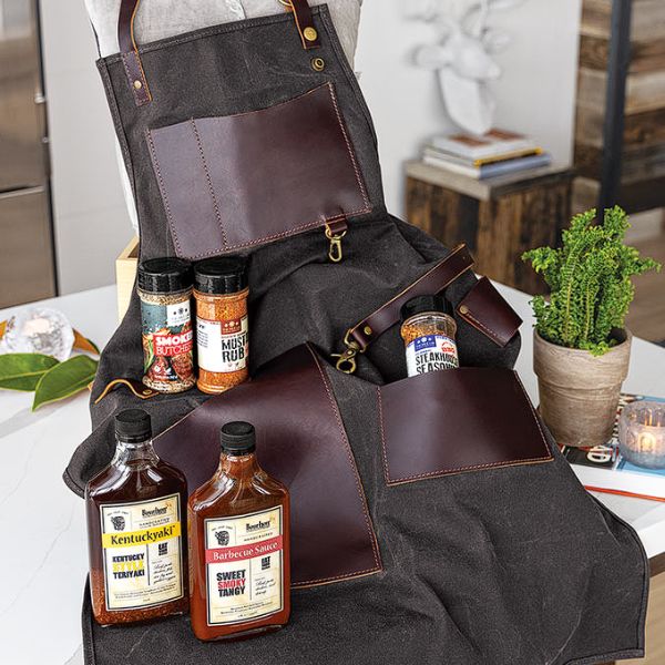 Olive & Cocoa Luxe Grillmaster Crate, a gourmet anniversary gift for husbands who love grilling.