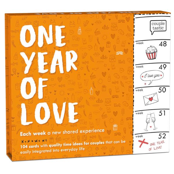 One Year of Love Couple Game, a fun and interactive 1 year anniversary gift.