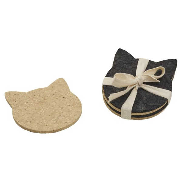 Originals Living Goods Coaster Recycled Rubber Cat Head, an eco-friendly and charming International Women's Day gift.