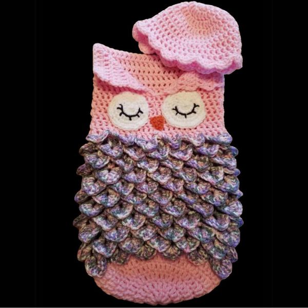 Handmade Owl Baby Cocoon and Cap cozy and creati, ave DIY baby shower gift