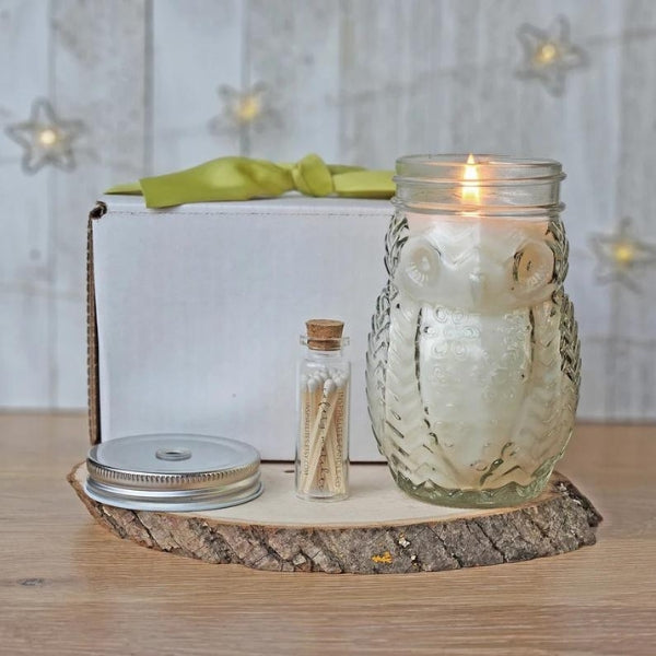 Owl Candle Gift Set ready to fill the room with soothing scents