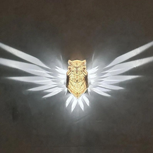 Owl Wall Light casts a warm glow, highlighting the creative potential of owl gifts