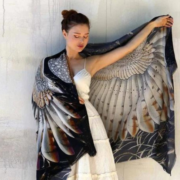 Owl Wings Shawl captures the essence of owl gifts with its ethereal and delicate design