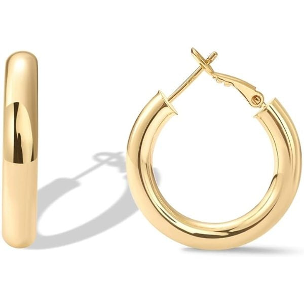 PAVOI 14K Gold Plated Sterling Silver Post Hoops, a fashionable valentines gift for mom, blending style and sophistication.