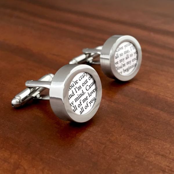 Paper Anniversary Cotton Cufflinks, a stylish and traditional 2 year anniversary gift for him