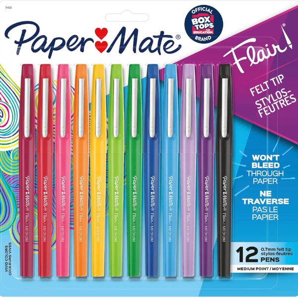 Enhance your teacher's writing experience with Paper Mate Flair Felt Tip Pens, a practical set of 12 for end-of-year teacher gifts.
