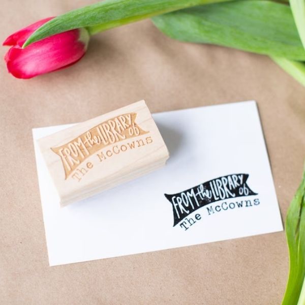 Paper Sushi Personalized Bookplate Stamp - creative mother's day gifts for readers.