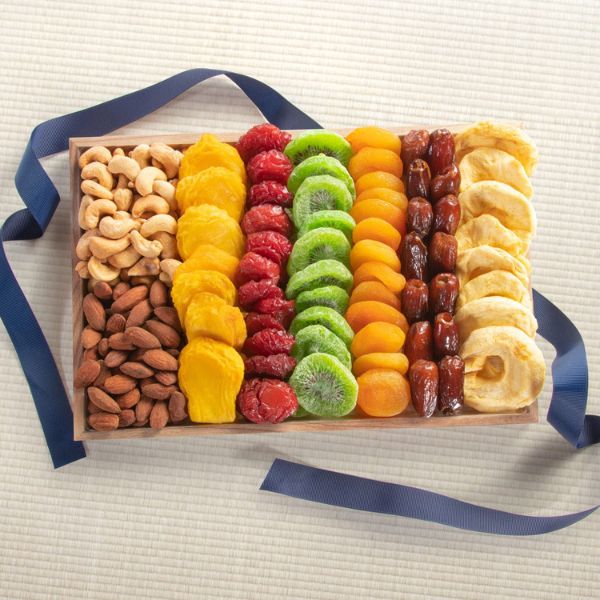 Paradise Dried Fruit and Nuts Tray Gift, a delightful and healthy assortment for sharing joy on International Women's Day.