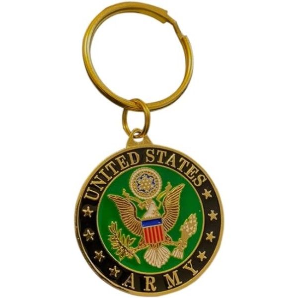 Assorted key rings featuring American flag designs and patriotic themes