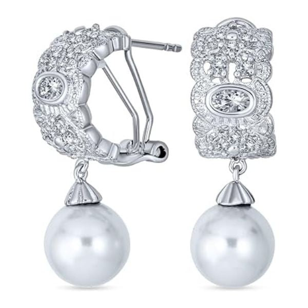 Pearl Drop Hoop Earrings, a classic and elegant choice for a 30th anniversary gift.