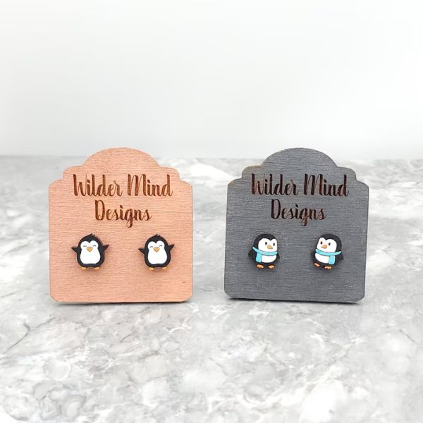 Penguin Stud Earrings are cute and versatile accessories.