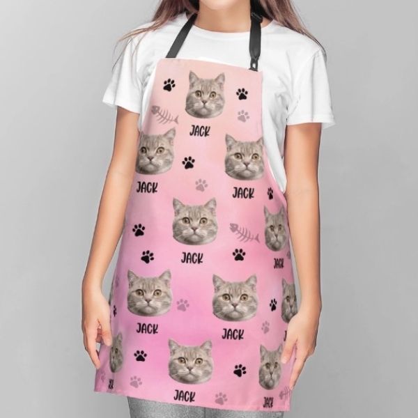 Personalized Apron christmas gift for cat mom