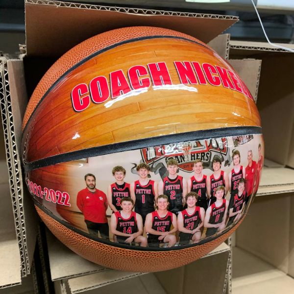 Customized basketball with team signature - unique basketball coach gifts