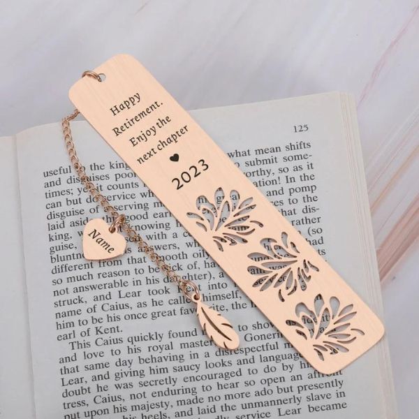 Personalized Bookmarks as a practical retirement gift for coworkers who love to read.