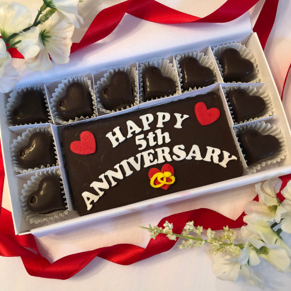 Box of Personalized Chocolates, sweet anniversary gifts for parents.
