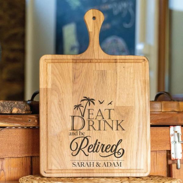 Personalized Cutting Board Retirement Gifts, perfect for coworkers who enjoy cooking.
