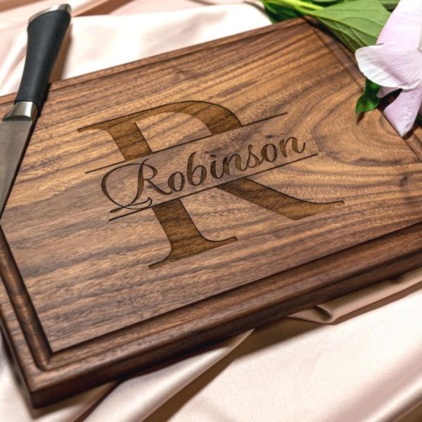 Personalized Cutting Board, a unique and functional Wedding Gift for a Friend.
