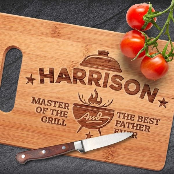 Personalized Dad Cutting Board, sentimental and functional grilling gift