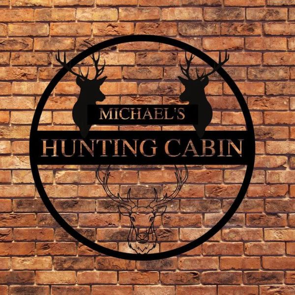 Personalized Deer Wall Sign, customized home decor celebrating dad's passion for hunting.