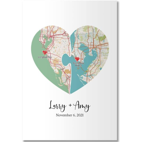 Personalized Engagement Map, a thoughtful and unique gift for couples embarking on a new journey together.