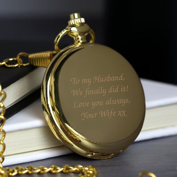 Personalized Engraved Gold Pocket Fob Watch Gifts are a timeless retirement gesture.