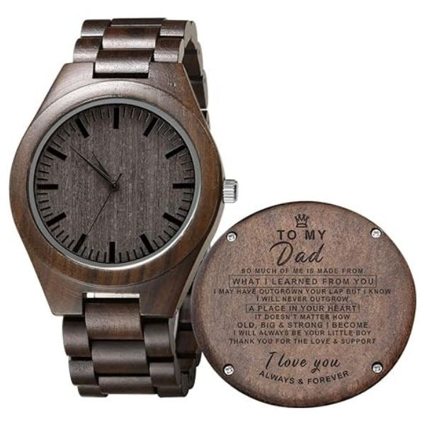 Personalized Engraved Watch, a timeless wedding gift for dad, showcasing personalized elegance and sentimentality.