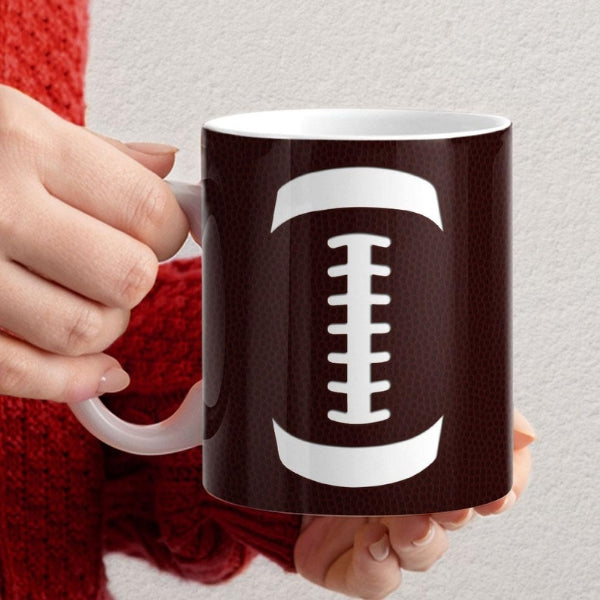 Custom name football mug, a personalized and practical football gift for boys.