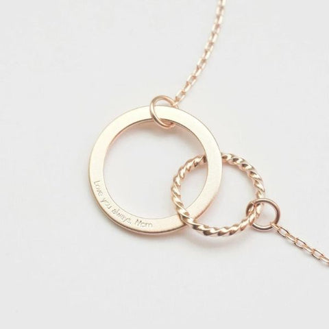 Personalized Infinity Necklace, a meaningful Mother Daughter graduation gift.