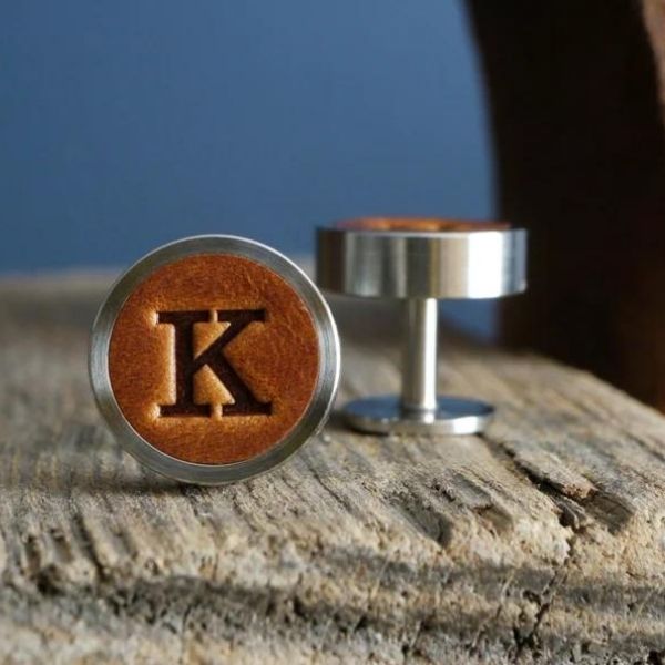 Elevate Dad's style with these personalized leather cufflinks, perfect for Father's Day gifts.