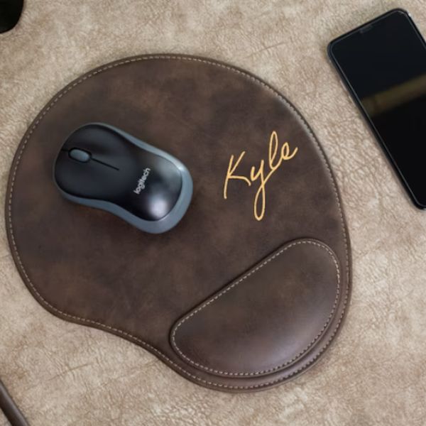 Elevate your workspace comfort with a Personalized Leather Mouse Pad on doctors' day.