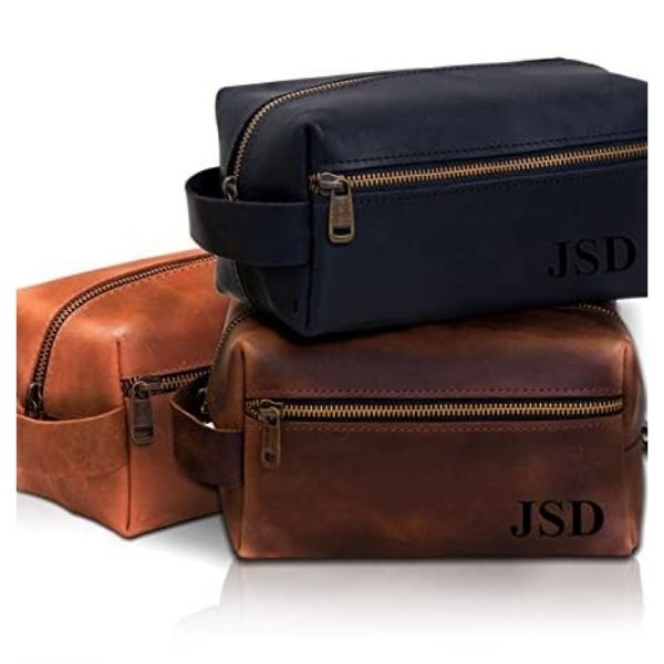 Personalized Leather Toiletry Bag christmas gifts for boyfriend
