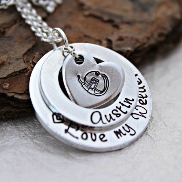 Personalized Love My Welder Necklace, a charming and affectionate gift symbolizing support for welders.