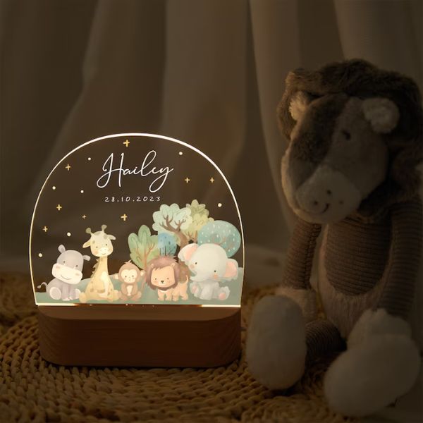 Personalized Night Light Baby as a comforting companion for little ones on Baby Day.