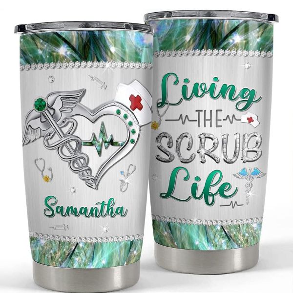Personalized Nurse Tumbler, a practical  nurse graduation gifts, for staying hydrated on the go.