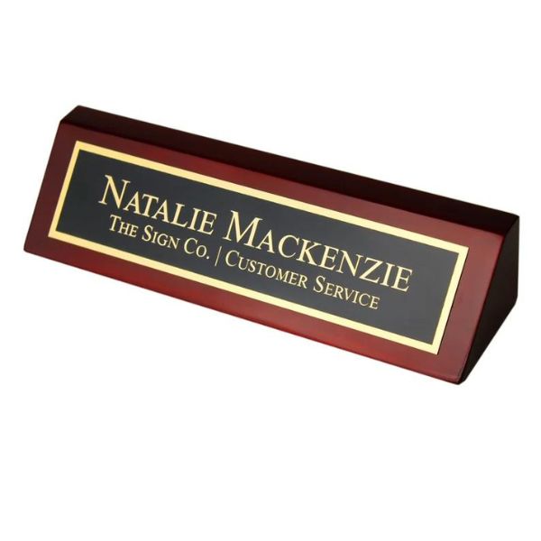 Personalized Office Name Plate, a bespoke new job gift for the desk