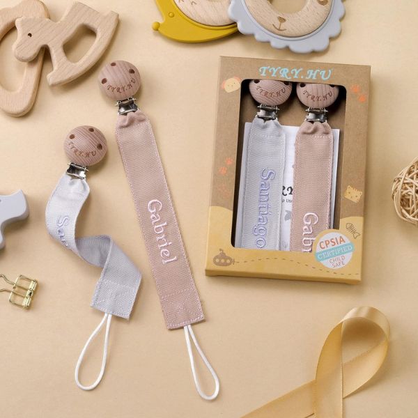 Personalized Pacifier Clip is a must-have accessory in baby boy gifts.