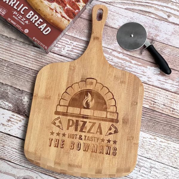 Handcrafted personalized pizza peel, perfect for dad's kitchen adventures