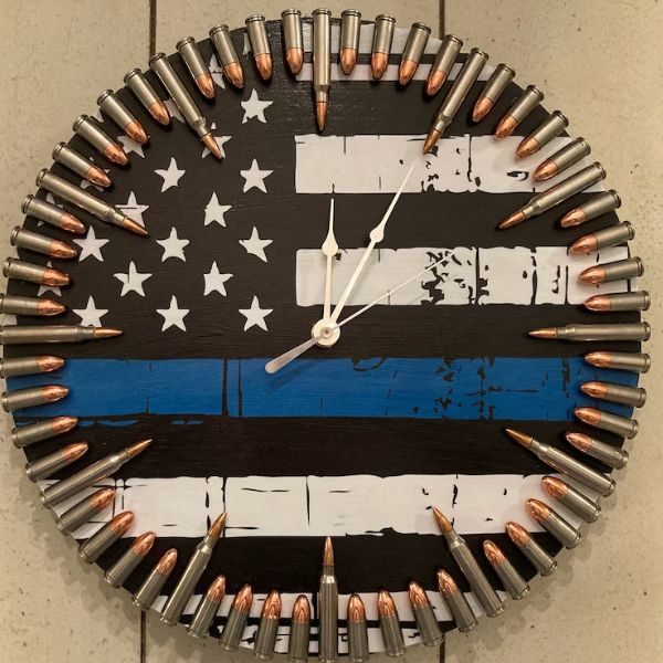 Police Retirement Bullet Clock, a unique timepiece for retired law enforcement officers.