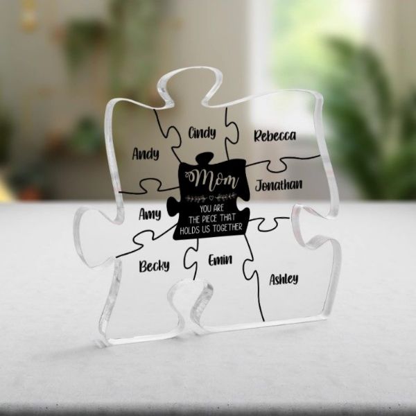 Personalized Puzzle Shaped Acrylic Plaque 50th birthday gift ideas for mom