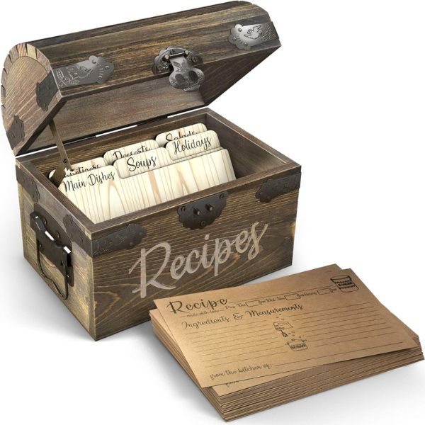 Personalized Recipe Box, a cherished kitchen gift for the mother of the groom.