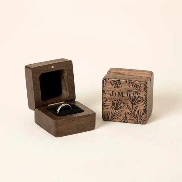 Elegant Personalized Ring Box, a classic engagement gift.