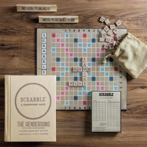 Personalized Scrabble Set, a playful and custom 4 year anniversary gift for word game lovers.