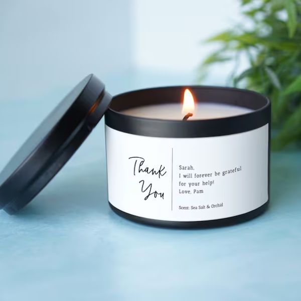 Personalized Therapist Thank You Candle offers a warm and scented expression of gratitude, a thoughtful gift for physical therapists.