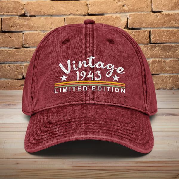 Custom year stylish twill cap, great personalized accessory for dads
